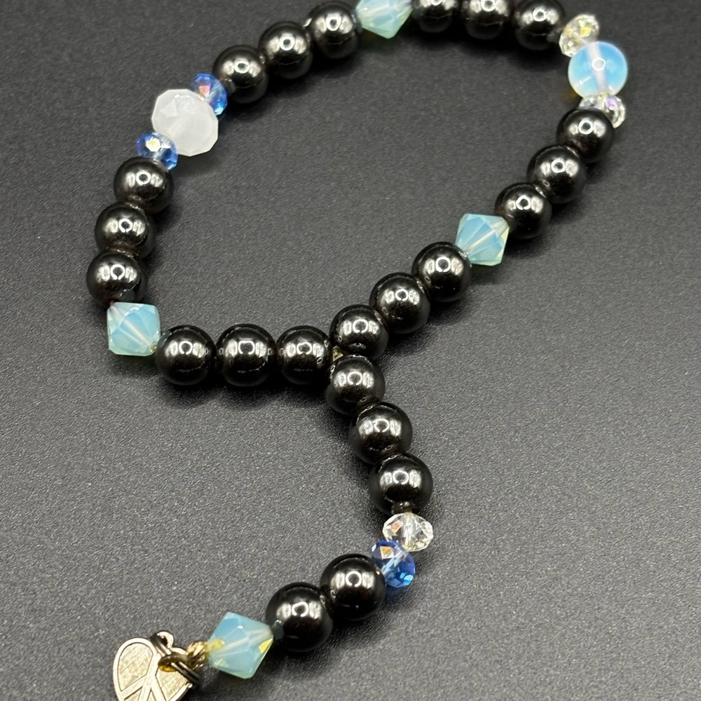 Peaceful Black and Blue Beaded Necklace